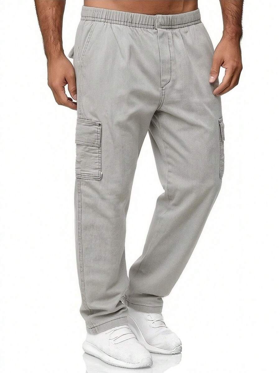 Unisex Skateboard Cargo Pants In Various Colors, Twill Fabric - Jeans cinza gelo - Ver 1
