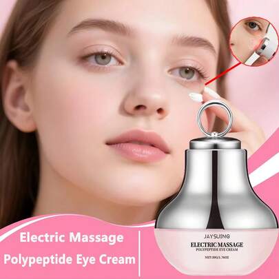 Electric Massage Eye Cream Polypeptide Firming Lifting Fades Fine Lines Wrinkles Moisturizing Lightening Dark Circles Puffiness Remove Eye Bags Brighten Revitalizing Eye Skin Care Gentle Vibration Relieve Tired Eye
