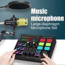 BM800 Condenser Microphone + P100 Sound Card Kit With Is Suitable For Computer Recording, Game Voice Communication, High-Quality Sampling, Home Use - P100 SET - View 7