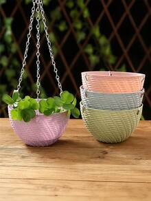 Chậu cây treo, thiết kế giỏ treo đính hạt thủ công, chậu cây trang trí sân vườn trong nhà và ngoài trời, thích hợp cho mùa xuân, ngày lễ tình nhân, đám cưới, sinh nhật. - A - Xem 3