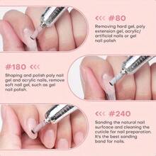 60pcs Small Sanding Bands Nail Drill Bits With 3 .1mm Mandrel 240 180 Fine Grit Nail File For Acrylic Nails Gel Manicures Pedicures Salon Zebra Pink 240 Grit Professional Nail Art Tools - Multicolor - View 5