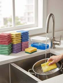 Kitchen Soap Dispenser, Sponge Foamer, Dishwashing Liquid Dispenser, Includes Dish Sponge, Sponge Drainer Rack, Plastic Sink Organizer Rack With Drip Tray, Kitchen Accessories, Suitable For Sink Countertop Storage - Practical Kitchen Tools - Multicolor - View 12