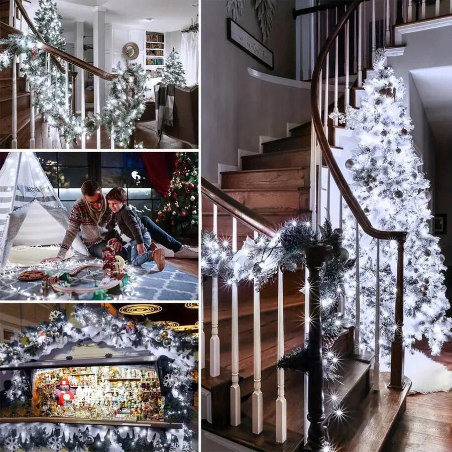 ¡RecomendadoCadena De Luces Solares De 12 M100 Led Para Exterior, Fiesta¡Top de Temporada - 12M100LED Color Cálido - Ver 1