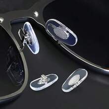 Eyeglasses Nose Pads Replacement For RB Eyeglass Sunglasses Frame Push In Glasses Nose Piece Plug In Eyewear Nose Guard Silver - -如圖所示- - 查看 2