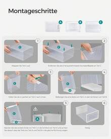 12-Grid Combination Transparent Shoe Boxes Stackable Dustproof Shoe Box Storage Compartment - 無色 - 查看 5