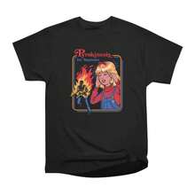 Printed-Shirt Unisex, Solid Black Casual Graphic Tee, Summer Essential Layering Top, S-3XL PYROKINESIS BEGINNERS-SHIRT - 黑色 - 查看 1