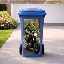1PC Funny Frog Trash Can Sticker Waterproof PVC Decal For Garbage Bin Outdoor Yard Decor Removable Art Wrap 2D Flat - A - View 6