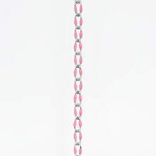 1m Cadena de joyería de acero inoxidable esmaltada, cadena con forma de labios esmaltada por ambos lados, cadena ovalada esmaltada, para hacer joyería, decoración de zapatos, bolsos y ropa - Multicolor - Ver 28