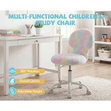 Chairus 1PC Children's Office Chair, Artificial Leather, Mushroom Design, Adjustable - Pink - View 7