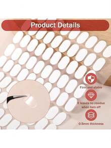 600 PCS False Tip Double Sided Adhesive Tapes, White Pre-Cut Nail Display Strips Press On Adhesive Tabs Nail Art Glue Stickers Nails Art Holder Nails Display Book - 600PCS Double-Sided Adhesive Pad - 查看 5