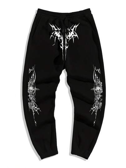 Pantalones de Chándal con Bolsillo Estampado y Cordón, Ajuste Regular, Cómodos y Suaves, Ideales para Uso Diario y al Aire Libre, Pantalones para Hombres para Todas las Estaciones