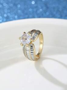 1枚无限爱心戒指，立方合成材质，永恒承诺，适合新娘、妻子、周年纪念日和情人节礼物，奢华婚礼珠宝，饰有闪亮蝴蝶结设计 - 戒指 - 查看 11