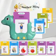 224 Bilingual (French & English) Montessori Flashcards, Vocabulary Learning Toy, Language Training Toy, Children's Sensory Pre-School Learning Educational Birthday Gift - Multicolor - View 2
