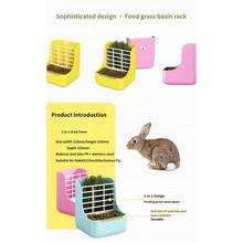 Rabbit Hay Rack And Food Bowl Set, Suitable For Small Rabbits, Dwarf Rabbits And Chinchillas. Hanging Style Food Trough, Rabbit Feed And Hay Rack, Rabbit Supplies. - Multicolor - View 10