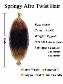 Tóc nối xoăn xù kiểu Afro Ombre T1B/30/27, tóc bện xoắn Marley đã được tách sẵn, tóc giả kiểu Faux Locs móc sợi dành cho nữ. - Nhiều màu - Xem 29