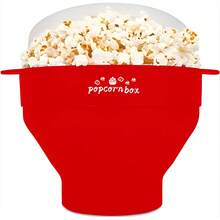 1pc Foldable Silicone Popcorn Bowl With Handle, Heat Resistant, Microwave With Lid, Dishwasher - Multicolor - View 8
