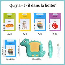 224 Bilingual (French & English) Montessori Flashcards, Vocabulary Learning Toy, Language Training Toy, Children's Sensory Pre-School Learning Educational Birthday Gift - Multicolor - View 9