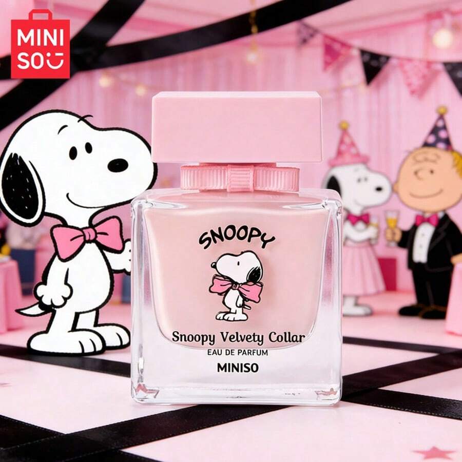 MINISO X SNOOPY Women's Perfume 1.69 Oz / 50 Ml Alcohol-Free Velvety Collar - Sweet Berry Floral / Milky Hug - Gentle Milky Woody Floral Suitable For Dating And Daily Use, Portable, Perfect Valentine's Day Gift For Partner Or Best Friend Women's Perfume - Snoopy Velvety Collar - 查看 1