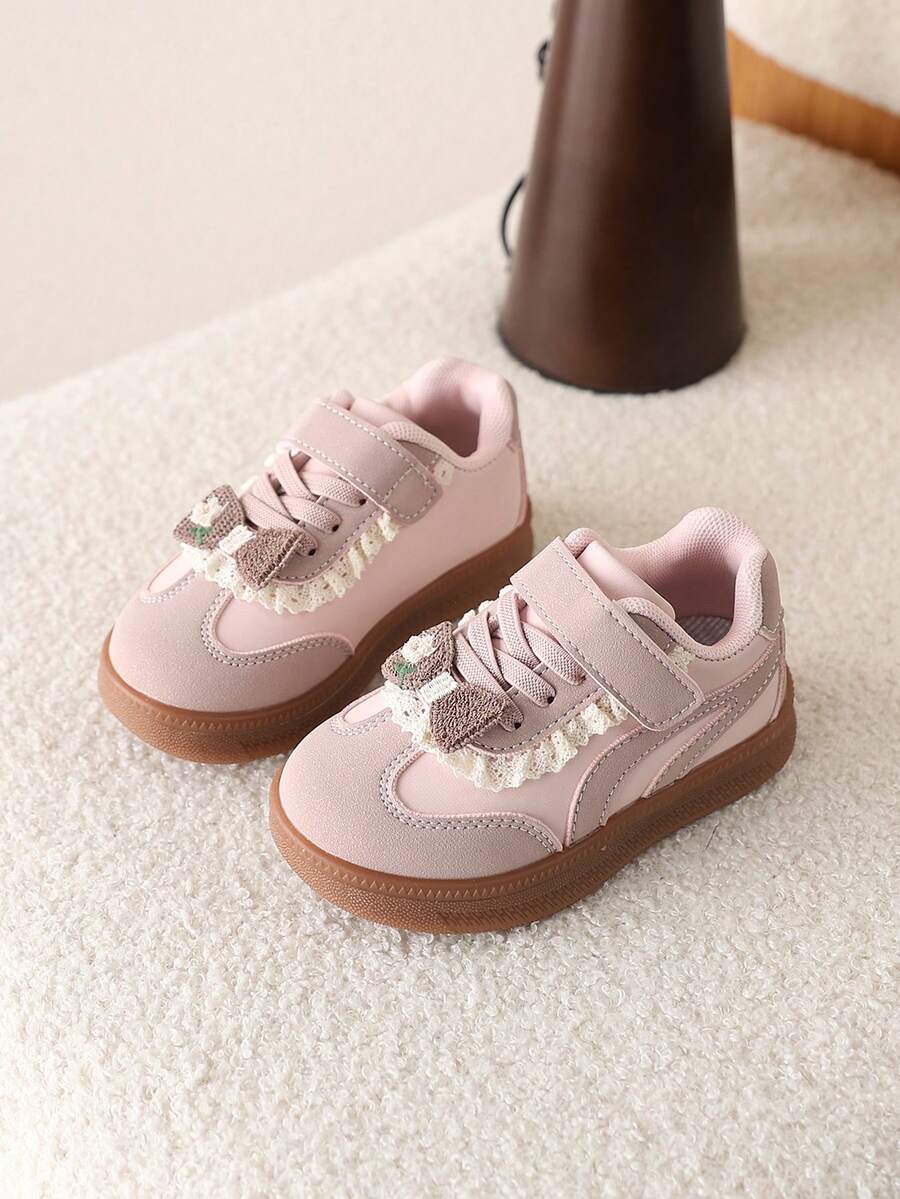 1 Pair Girls' Casual Sneakers, New Spring Fashion Toddler Non-Slip Closed-Toe Sports Shoes - Pink - View 1