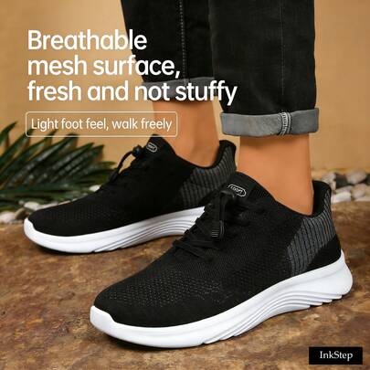 Men's Walking Shoes For Spring And Autumn, With Soft Soles, Anti-Slip, Suitable For Travel, Comfortable And Breathable For Middle-Aged And Elderly People, Running Shoes, Shoes, Lightweight