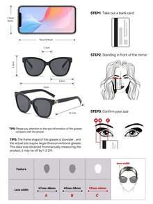 1pc Retro Square Frame Sunglasses, Plastic Classic Style Decoration For Outdoor Travel Beach Holiday UV Protection - Black - View 4