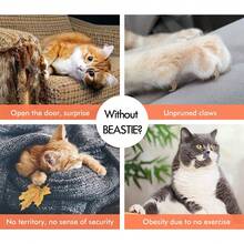 B BEASTIE BEASTIE Cat Tree Scratching Post Scratcher Tower Condo House Furniture Wood 141cm - Màu be - Xem 7