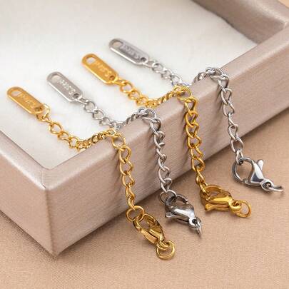 10 piezas de 75mm Cadena de extensión con cierre de langosta de acero inoxidable, adecuado para hacer collares y pulseras de joyería DIY, materiales para hacer joyería