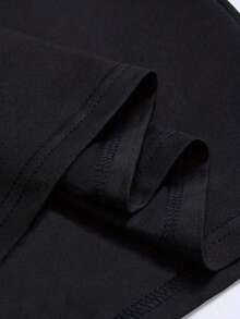 Men's Round Neck Casual Short Sleeve T-Shirt With Racing Car Elements - Black - View 6