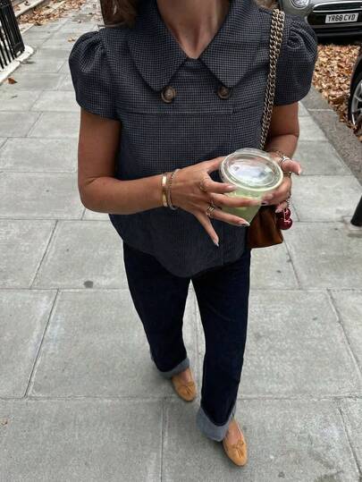 Women's Plaid Short Sleeve Shirt, Suitable For Autumn And Winter Outfits Summer