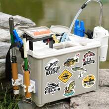 50pcs Lua FIshing Stickers Tackle Box, Luggage, Laptop, Guitar, Skateboard, Bicycle, DIY Decor, PET Stickers,School Supplies,Back To School - A - View 2