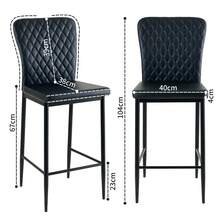 AINPECCA Barstools Set Of 2/4 Suede/Velvet Kitchen Breakfast Bar Stools, Counter Chairs,Kitchen Island Stools With Backs And Footrests - Modern High Bar Stools With Back Rest For Home Bar - PU Black - View 4