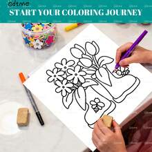 GDTME A 24-Page Spring-Themed Coloring Book With Comfortable And Cute Illustrations. Ideal For Stress Relief And Relaxation, A Great Gift For Family, Friends, Birthdays, Anniversaries, Back-To-School, Easter, Stationery Or Room Decor. Size: 7.9 X 7.9 Inches. - Cute - View 3