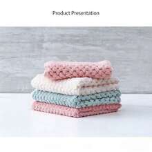 Multi-Functional Kitchen Cleaning Cloth, Super Absorbent Dish Cloth, Lint-Free & Reusable Kitchen Wipe, Kitchen Cleaning Towel, Oil-Resistant Dish Towel, Bowl Wipe, Cleaning Rag, Pineapple Grid Cloth - 4 Pieces In Pink, Green, Off-white, and Khaki (4pcs) - View 14