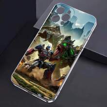 Prime lucha contra una bestia monstruosa en la ciudad. Esta elegante funda para teléfono es compatible con Samsung, Apple, OPPO, , etc. Fabricada en TPU flexible, resistente a golpes y arañazos, ofrece una excelente protección contra caídas y un agarre cómodo. Es un regalo ideal para familiares, amigos y seres queridos, y una opción perfecta para festivales. - transparente - Ver 3