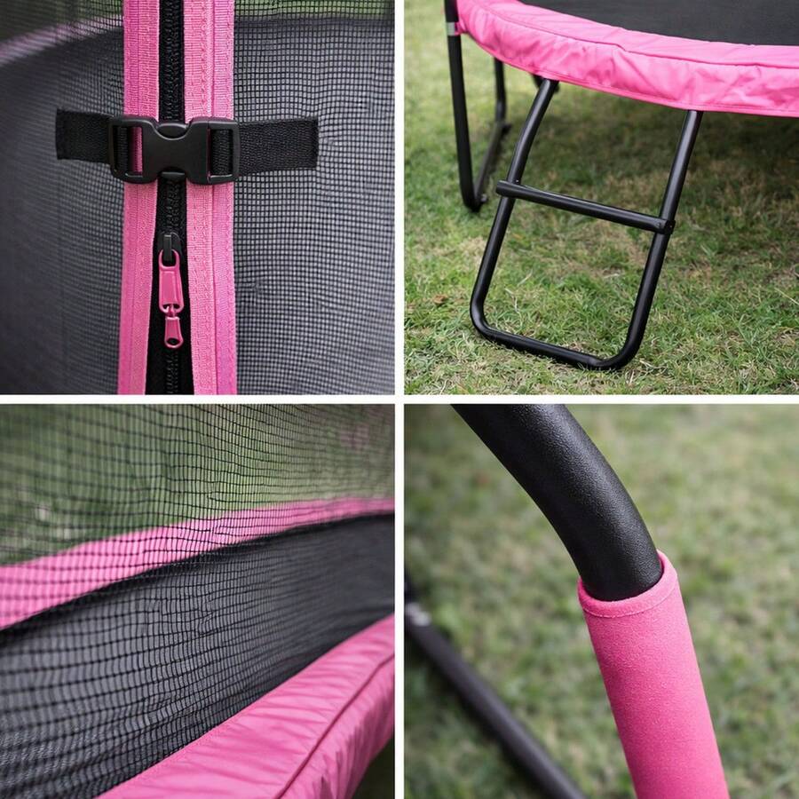 ¡RecomendadoTrampolin Brincolin Calabaza 10 Pies Escalera Grande 3.04m Lona De Salto Negro Cobertor De Resortes Rosa Claro¡Top de Temporada - 1 - Ver 1