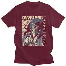 Custom Anime Skull Overlord Tshirts For Men Short Sleeves Casual T Shirt Ainz Ooal Gown Skeleton T-Shirts Pure Cotton Tees Gift - Black - View 9