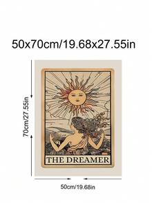 1张《梦想家》塔罗牌印刷品，灵性艺术波西米亚风装饰，神圣女性海报，神秘绘画，女巫主题墙面艺术，冥想印刷品，女巫礼物，送给朋友的理想礼物，卧室艺术印刷品，客厅装饰，办公室装饰，厨房装饰，浴室装饰，墙面艺术，墙面装饰，家居装饰，房间装饰，帆布墙面艺术，海报，带框墙面艺术，可选画框 - B - 查看 12