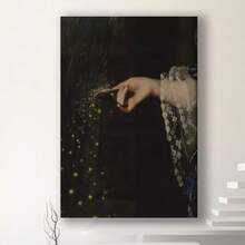 Framed Canvas Magical Sorceress Art, Not AI, Fairy Wand Print, Spellcaster Art, Vintage Hand, Sparkles And Stars, Vintage Poster, Witchy Art, D&D Wall Art - 五彩繽紛 - 查看 9