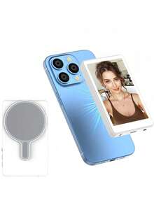 Magnetyczny wyświetlacz do selfie na telefon komórkowy - 1 szt. Bezprzewodowy wyświetlacz do transmisji na żywo 1080P, tylna kamera do selfie i vlogów, funkcja lustrzanego odbicia/obrótu jednym kliknięciem i zdalne sterowanie, monitor do selfie, nagrywanie w mediach społecznościowych, akcesoria do wideoblogów, nowoczesne urządzenie do streamingu, kompaktowa konstrukcja, wyświetlacz HD, ładowanie przez USB typu C, twórca treści dla vlogerów podróżniczych, 1250 mAh - 3,97 cala - Zobacz 2