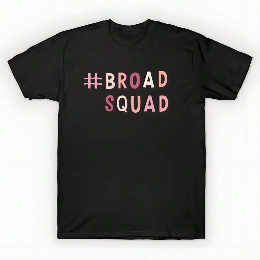 broadsquad - Chatty Broads - Camiseta Oversized Impresa Unisex, Camiseta Gráfica Casual Negra Sólida, Top Esencial de Verano, S-3XL - Negro - Ver 1