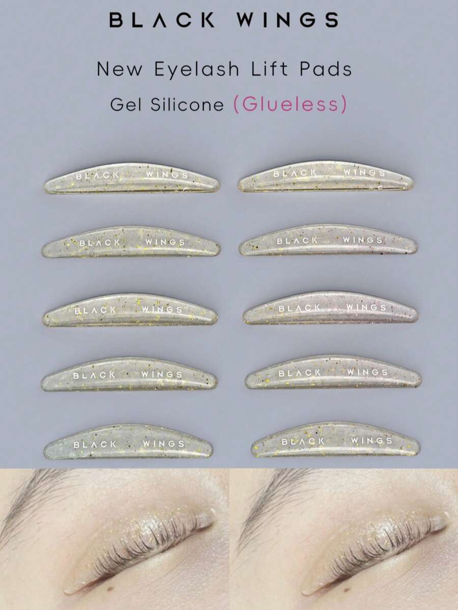 5 Pairs Self-Adhesive Reusable Eyelash Curler Kit, Includes Eyelash Curler Pads, Silicone Eyelash Lift Pads, Eyelash Curler, Applicator, Eyelash Curling Tools, Eyelash Lift Pads, Silicone Eyelash Curler, Eyelash Lift Rod, Makeup Beauty Tools, Reusable Eyelash Lift Pads