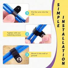 100pcs R-Type Cable Clips, Nylon Wire Fasteners, High-Quality Durable Nylon Construction, Resistant To Bending, Aging, High/Low Temperatures, Suitable For Vehicle And Home Use, Secure Grip, Practical And Long-Lasting - Black - View 3