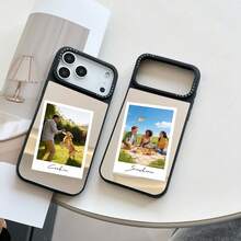 Custom Personalized Photo Design Name Phone Case Compatible With IPhone 17 16 15 14 13 12 11 Pro Max Plating Silvery Mirror Case Cover Compatible With IPhone 17 Pro Max Stylish Design Perfect For Christmas Gifts - Black - View 9