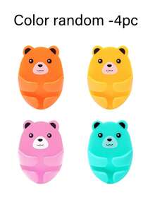 4pcs Bear Design Adhesive Power Socket Hooks, No Drilling Required, Kitchen Cable Organizer Holder - Multicolor - View 11
