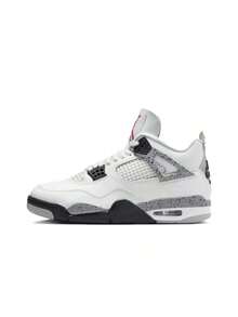 Giày bóng rổ cổ cao Jordan Air Jordan 4 Retro "White Cement" - Phong cách, đa năng, giảm sốc, chống trơn trượt và bền bỉ dành cho nam giới. Màu trắng/xám, phiên bản retro năm 2025. - tro trắng - Xem 14