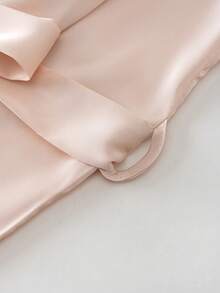 1pc Bride Robe, Women Sleepwear, Wedding Makeup Gown, Bridesmaid Robe - Champagne - View 8