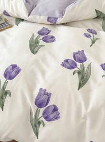 Joivida Bộ chăn ga gối đệm 4 chiếc, Vỏ chăn ga gối đệm có thiết kế in có thể đảo ngược, Vải chải mềm, chống phai màu, thích hợp cho phòng ngủ, phòng khách, ký túc xá, áp dụng cho tất cả các mùa - Chạng vạng lấp lánh - Xem 8