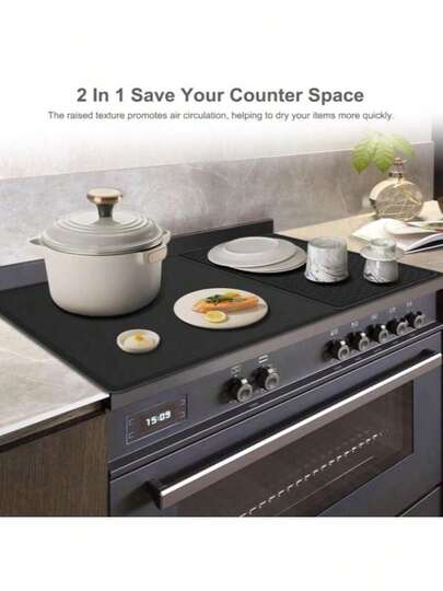 1pc Extra Large Heat Resistant Non-Slip Kitchen Mat - Heavy Duty Stove, Oven, Dishwasher, Fridge Protector - Easy Clean Surface, Scratch Guard Mat, Suitable For Christmas Decor, Stove Top, Bathroom - Ideal Holiday Gift For Home, Kitchen Or Tabletop - Fits Electric Stove And Oven, Dust Proof Mat