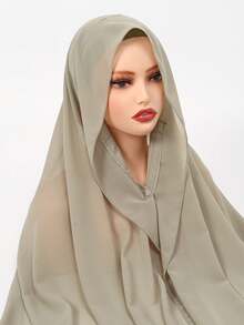 一件三合一速戴雪纺头巾，内置磁扣和内帽，无需别针，防滑贴合，即戴即用。适合日常搭配长袍、户外活动、祈祷和礼拜服饰。 - 彩色 - 查看 17