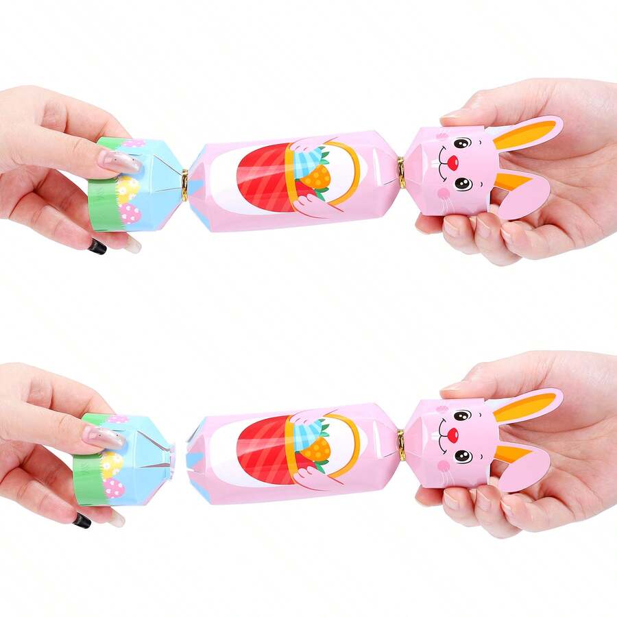 12pcs New Creative Easter Candy Box, Rabbit Shaped Wedding Favor Box, DIY Easter Party Cracker - Multicolor - View 1
